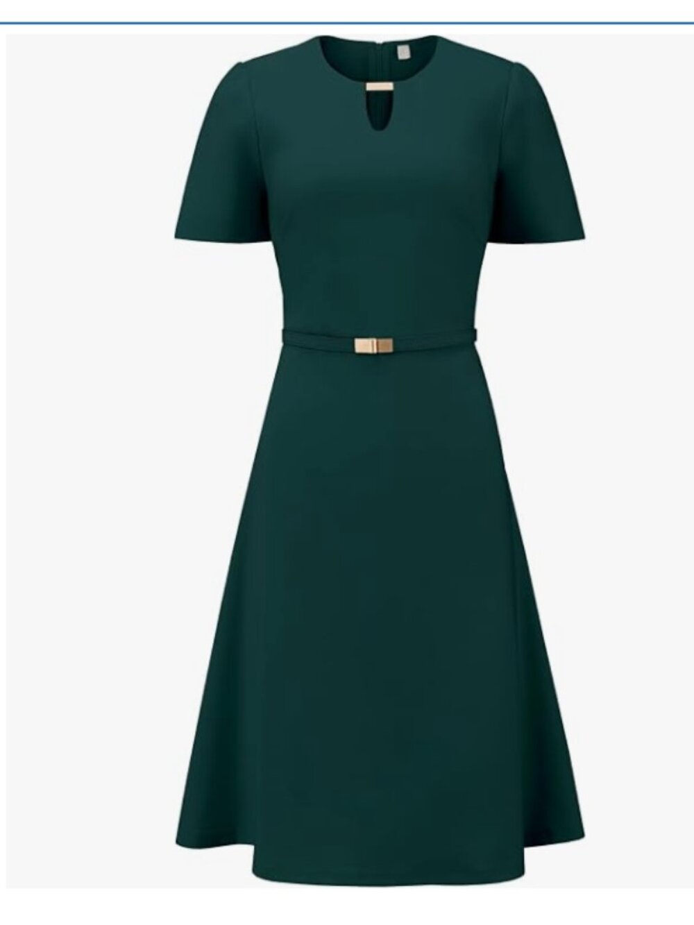 Hobemty A-Line Dress Choker Short Sleeve Belted Dress XXL